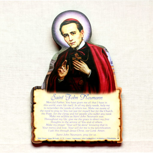 St. John Neumann easel with prayer